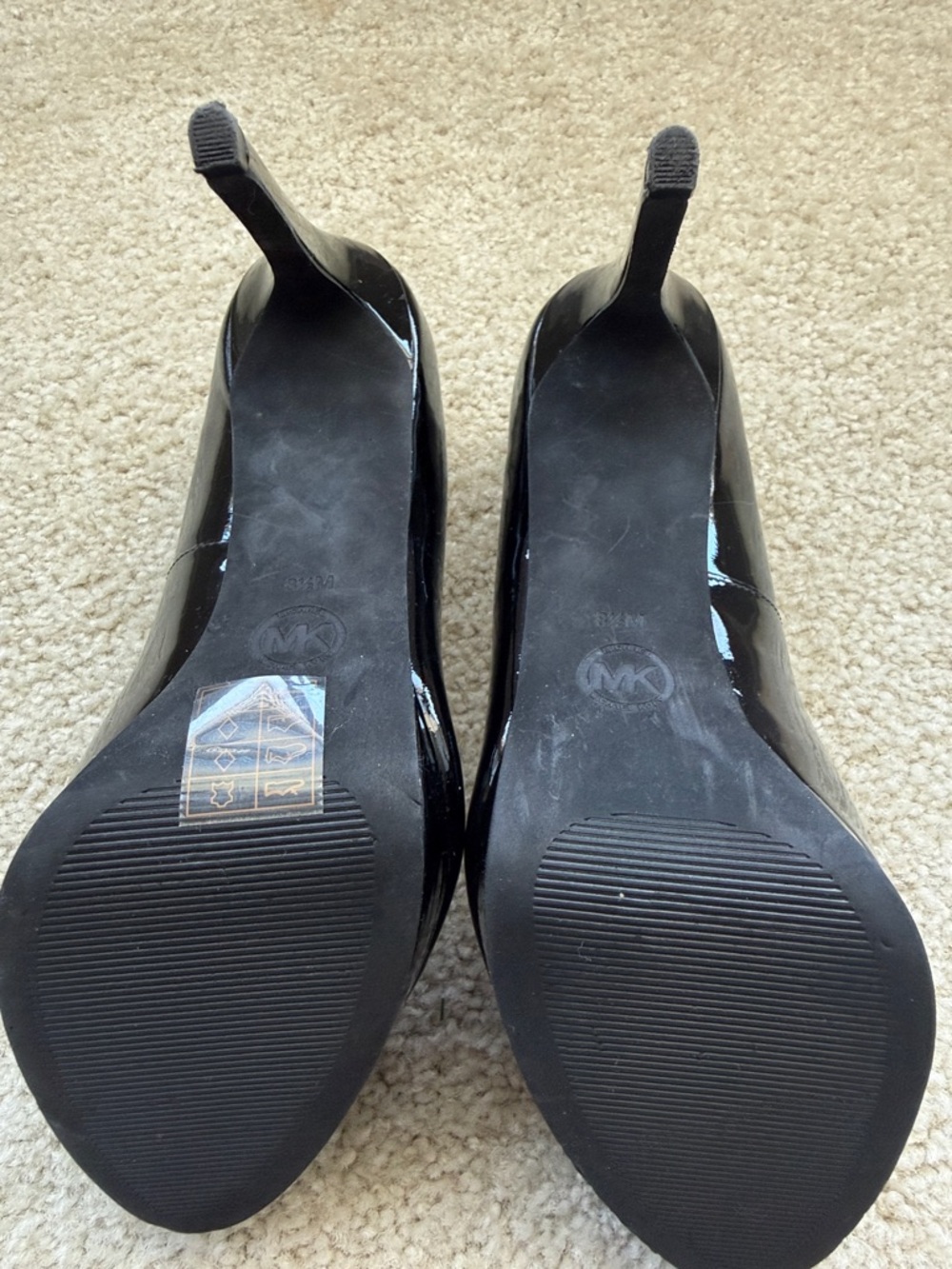 MICHAEL Michael Kors Black Patent Peep-Toe Heels - Picture 3 of 4